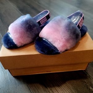 NWT UGG Toddler Fluff Yeah Slides | Size 10 Kids | Gradient Purple & Pink